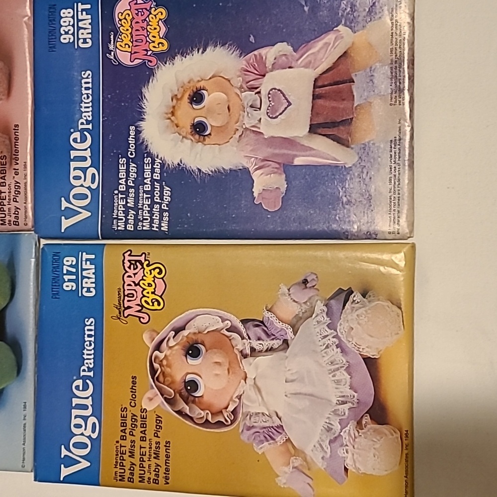 Muppet Babies Vogue Sewing Patterns 6, Uncut Kermit Miss Piggy Fozzie Jim Henson - Picture 6 of 12